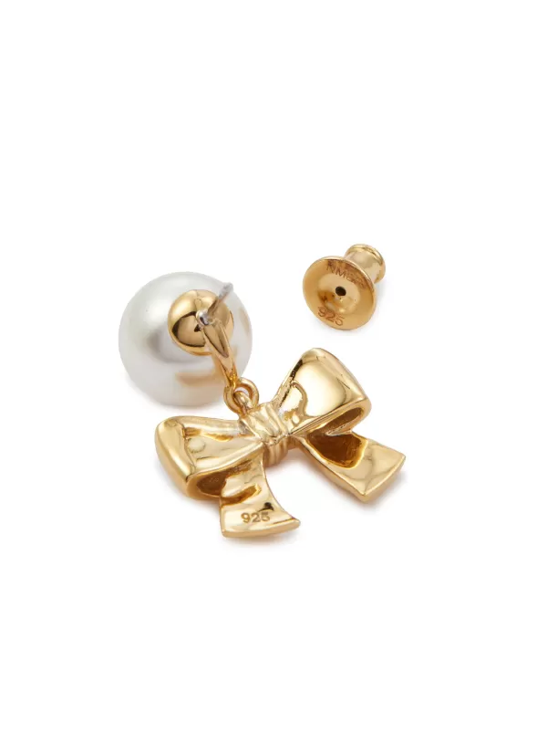 Fashion Jewellery>NUMBERING 14K Gold Plated Brass Ribbon Stud Earrings