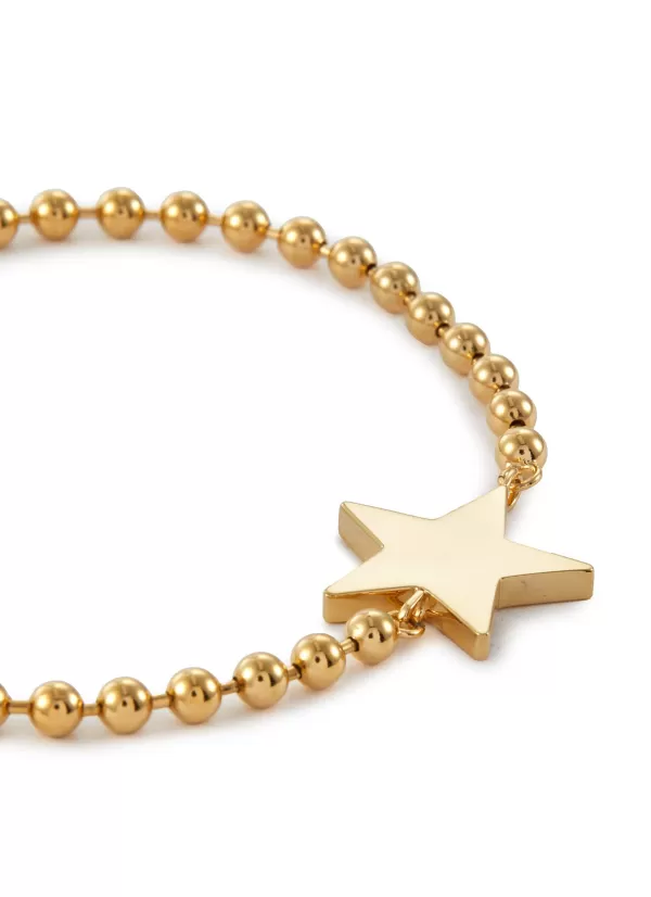 Fashion Jewellery>NUMBERING 14K Gold Plated Brass Star Point Ball Chain Bracelet