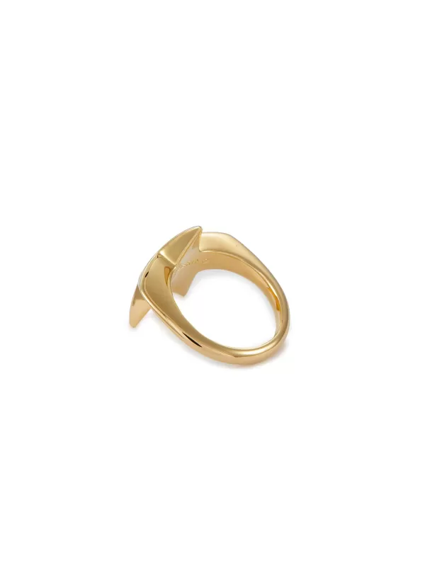 Fashion Jewellery>NUMBERING 14K Gold Plated Sterling Silver Star Signet Ring