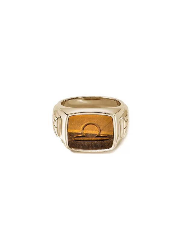 Fine Jewellery>JOHN HARDY 14K Gold Tigers Eye Signet Ring — Size 10