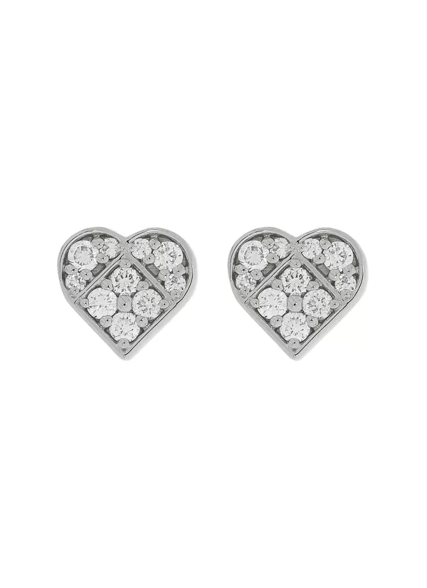 Fine Jewellery>LC COLLECTION JEWELLERY 18K Gold Diamond Heart Motif Stud Earrings