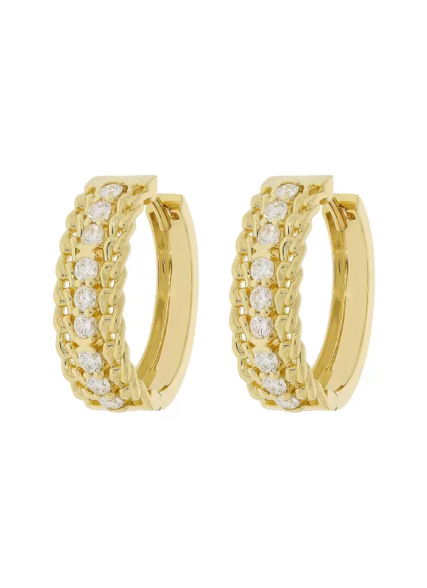 Fine Jewellery>LC COLLECTION JEWELLERY 18K Gold Diamond Hoop Earrings