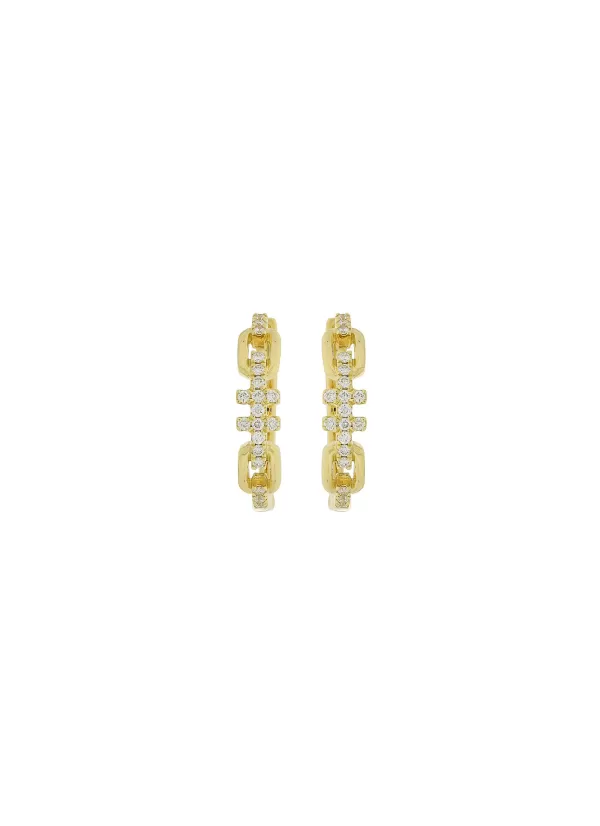 Fine Jewellery>LC COLLECTION JEWELLERY 18K Gold Diamond Hoop Earrings