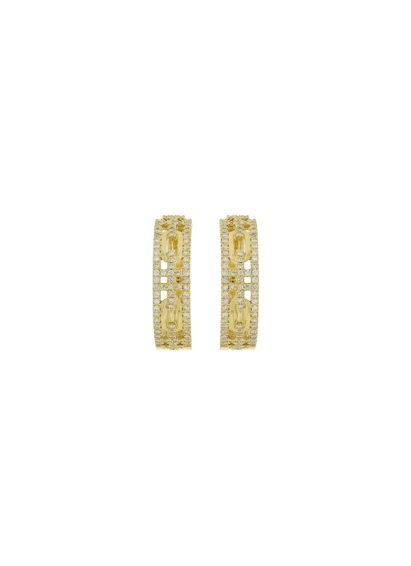 Fine Jewellery>LC COLLECTION JEWELLERY 18K Gold Diamond Hoop Earrings