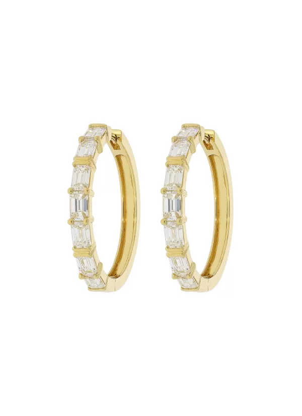 Fine Jewellery>LC COLLECTION JEWELLERY 18K Gold Diamond Hoop Earrings