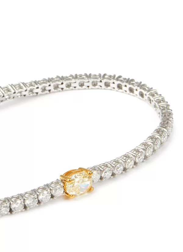 Fine Jewellery>LC COLLECTION JEWELLERY 18K Gold Diamond Oval Shaped Yellow Diamond Tennis Bracelet