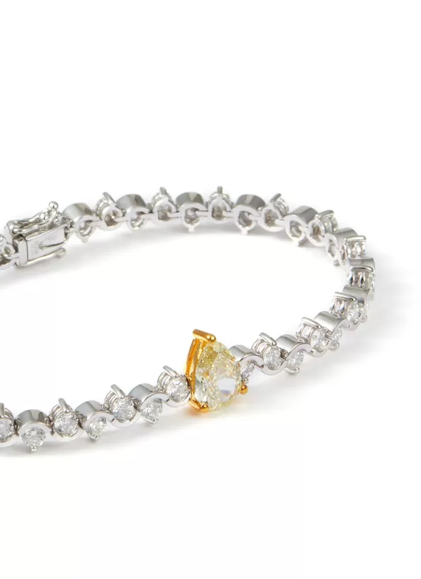 Fine Jewellery>LC COLLECTION JEWELLERY 18K Gold Diamond Pear Shaped Yellow Diamond Tennis Bracelet