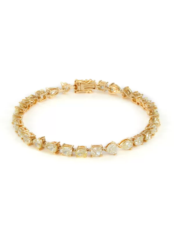 Fine Jewellery>LC COLLECTION JEWELLERY 18K Gold Mixed Cut Fancy Yellow Diamond Tennis Bracelet