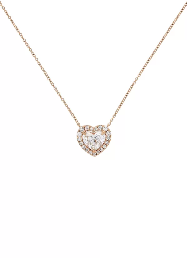 Fine Jewellery>LC COLLECTION JEWELLERY 18K Rose Gold Diamond Heart-Shaped Pendant Necklace