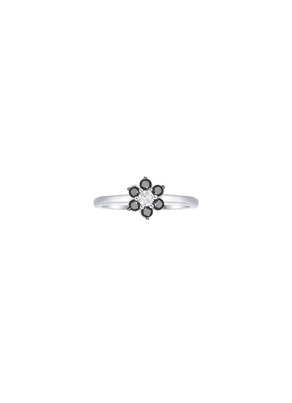 Fine Jewellery>LC COLLECTION JEWELLERY 18K White Gold Black Diamond Ring — Us 7