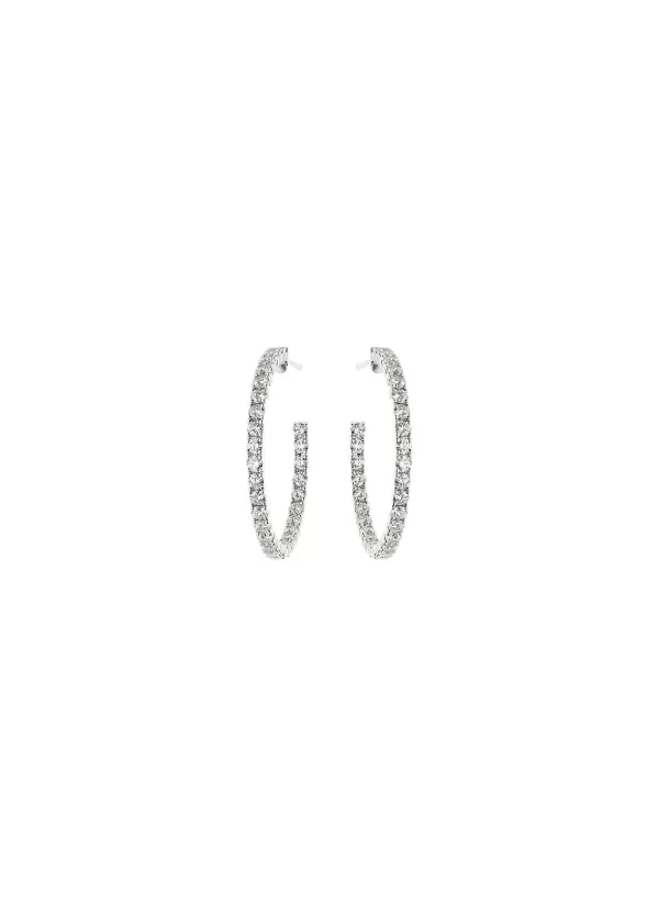 Fine Jewellery>LC COLLECTION JEWELLERY 18K White Gold C-Hoop Earrings