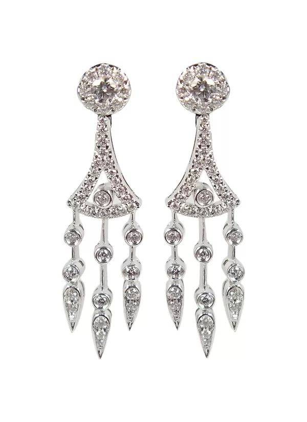 Fine Jewellery>LC COLLECTION JEWELLERY 18K White Gold Diamond Chandelier Earrings