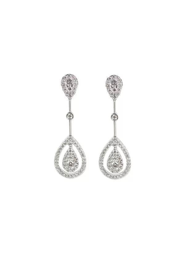 Fine Jewellery>LC COLLECTION JEWELLERY 18K White Gold Diamond Drop Dangle Earrings