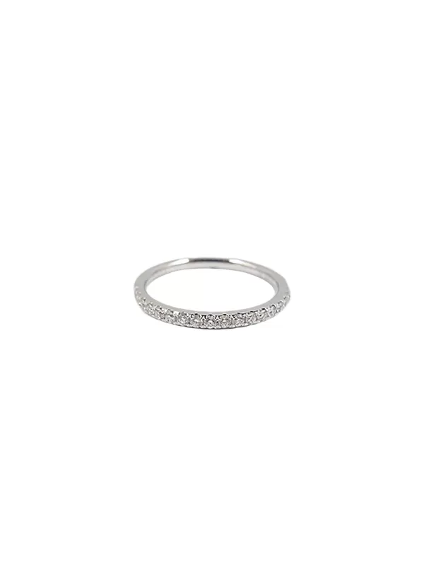 Fine Jewellery>LC COLLECTION JEWELLERY 18K White Gold Diamond Half Eternity Band — Us 7.5