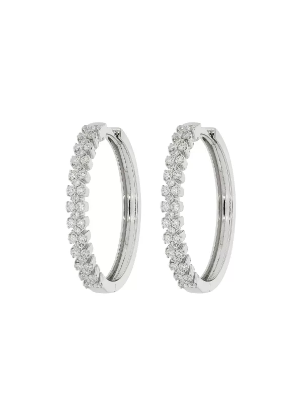 Fine Jewellery>LC COLLECTION JEWELLERY 18K White Gold Diamond Hoop Earrings