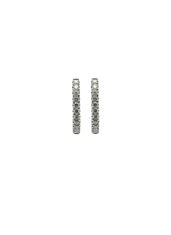 Fine Jewellery>LC COLLECTION JEWELLERY 18K White Gold Diamond Hoop Earrings