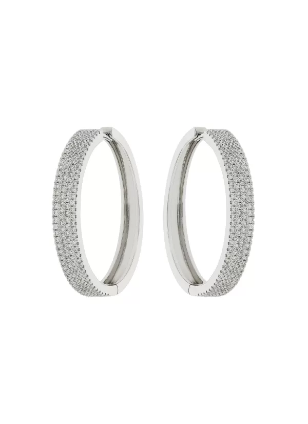 Fine Jewellery>LC COLLECTION JEWELLERY 18K White Gold Diamond Hoop Earrings