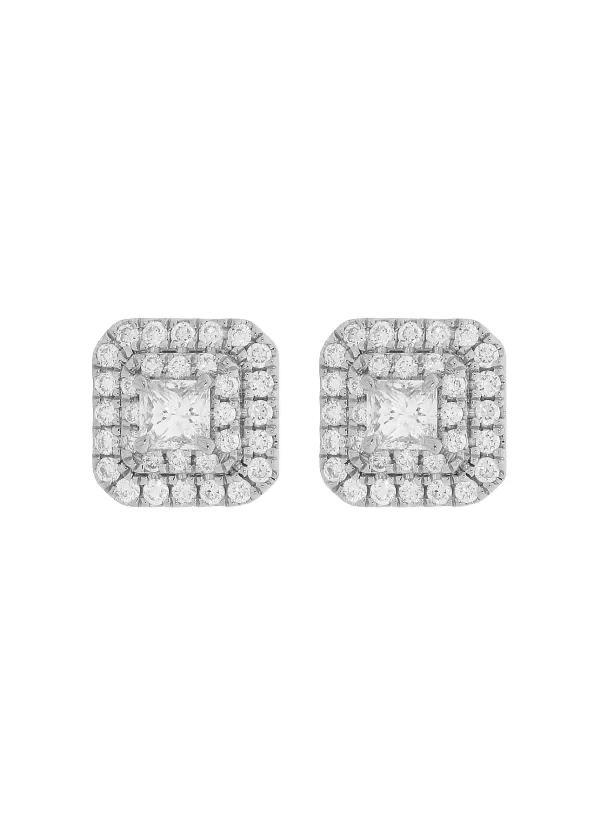 Fine Jewellery>LC COLLECTION JEWELLERY 18K White Gold Diamond Stud Earrings