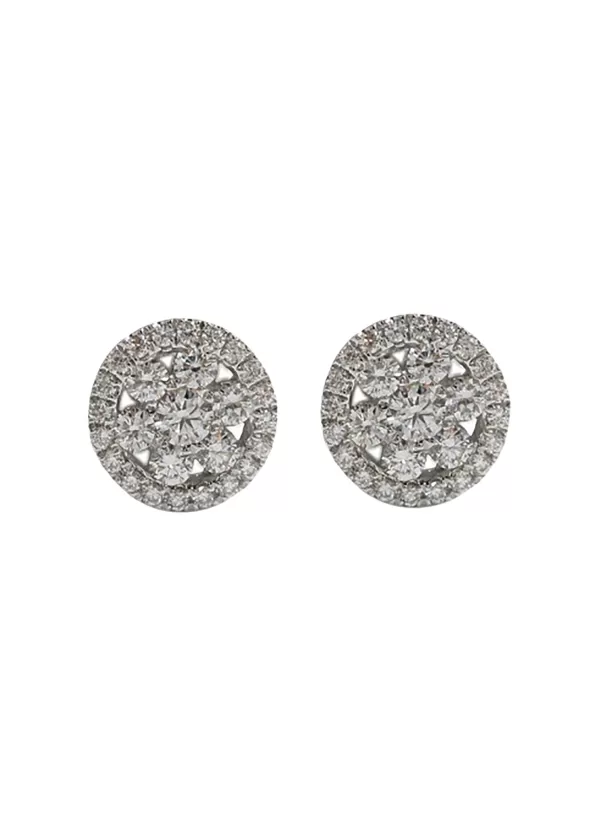 Fine Jewellery>LC COLLECTION JEWELLERY 18K White Gold Diamond Stud Earrings