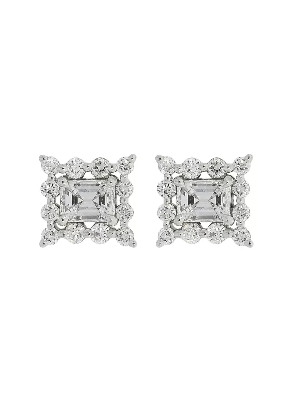 Fine Jewellery>LC COLLECTION JEWELLERY 18K White Gold Diamond Stud Earrings