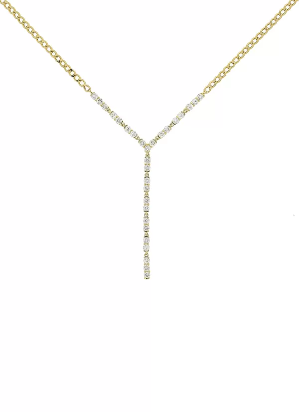 Fine Jewellery>LC COLLECTION JEWELLERY 18K White Gold Diamond Y Pendant Necklace