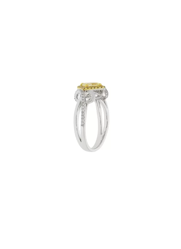 Fine Jewellery>LC COLLECTION JEWELLERY 18K White Yellow Gold Fancy Yellow Diamond Ring — Size Hk 13