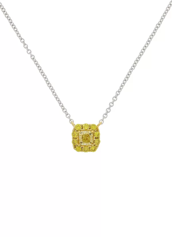 Fine Jewellery>LC COLLECTION JEWELLERY 18K White Yellow Gold Yellow Diamond Pendant Necklace