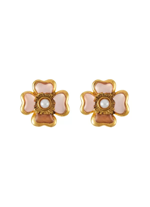 Fashion Jewellery>GOOSSENS 24K Gold Plated Clover Earrings