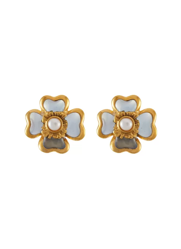 Fashion Jewellery>GOOSSENS 24K Gold Plated Clover Earrings