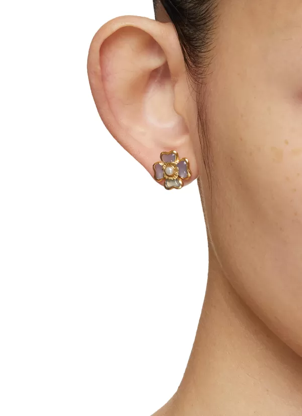 Fashion Jewellery>GOOSSENS 24K Gold Plated Clover Earrings