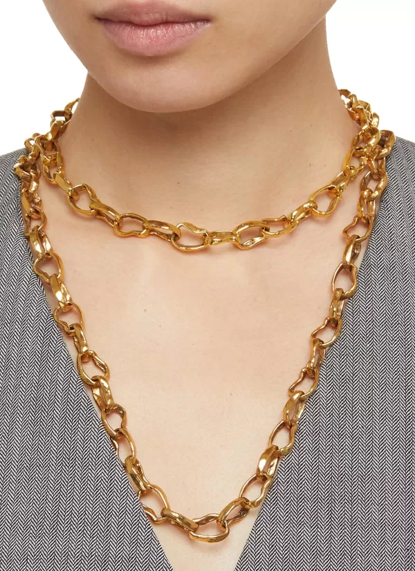 Fashion Jewellery>GOOSSENS 24K Gold Plated Lutece Chain Necklace