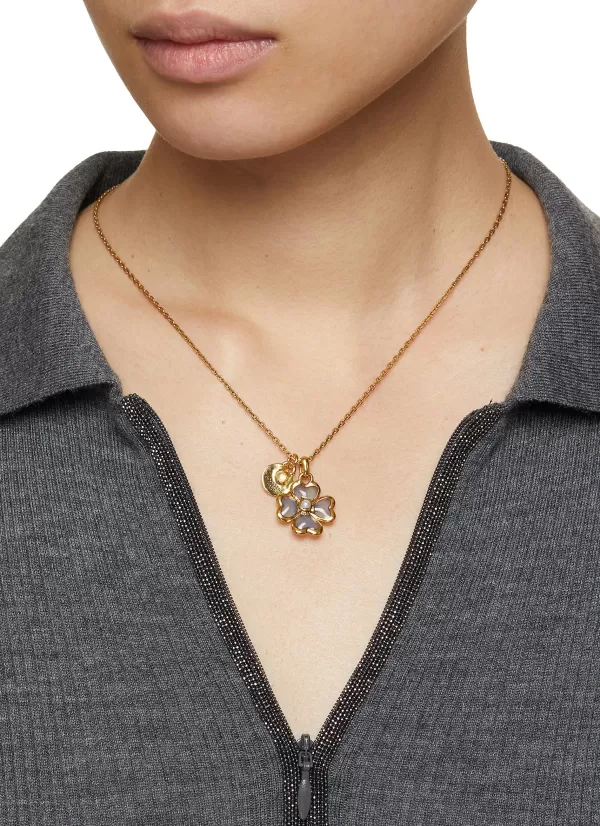 Fashion Jewellery>GOOSSENS 24K Gold Plated Talisman Clover Necklace