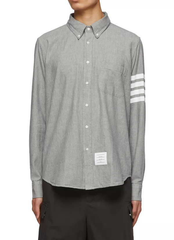 Shirts>THOM BROWNE 4 Bar Chambray Shirt