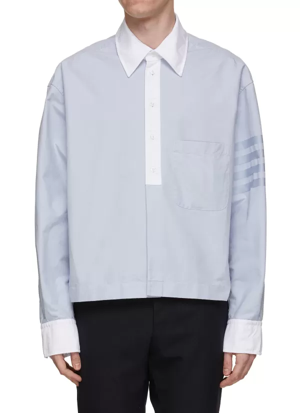 Shirts>THOM BROWNE 4 Bar Oxford Rugby Shirt