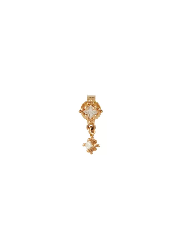 Fashion Jewellery>MÉTIER BY TOMFOOLERY 9K Gold Dala Diamond Double Droplet Single Earring