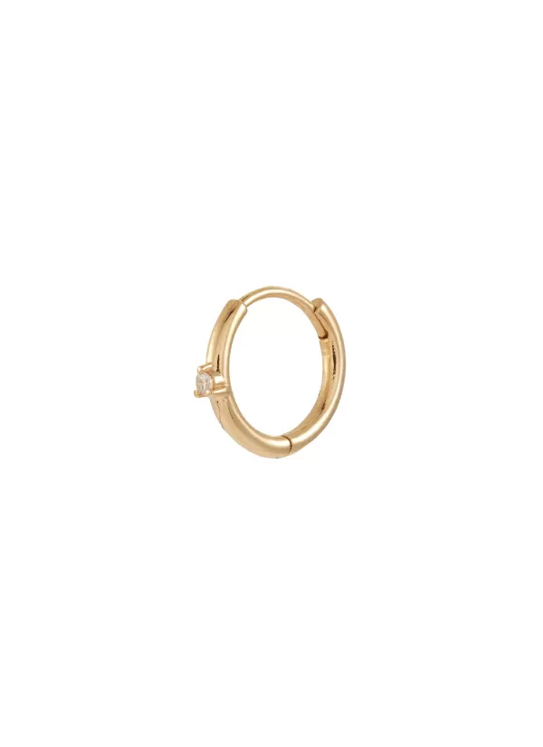 Fashion Jewellery>MÉTIER BY TOMFOOLERY 9K Gold Diamond Clicker Single Hoop Earring