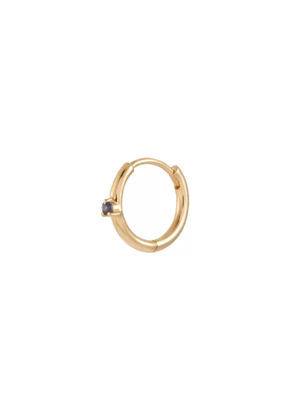 Fashion Jewellery>MÉTIER BY TOMFOOLERY 9K Gold Sapphire Clicker Single Hoop Earring