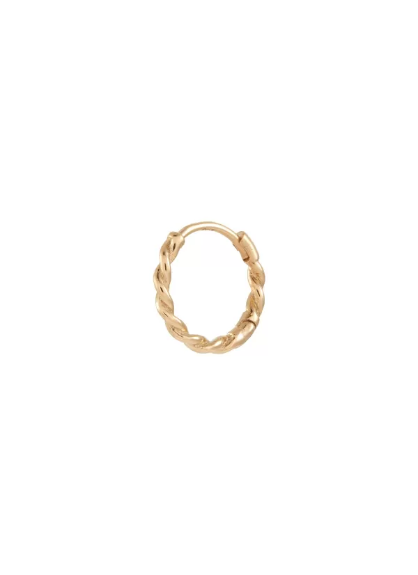 Fashion Jewellery>MÉTIER BY TOMFOOLERY 9K Gold Twist Clicker Single Hoop Earring