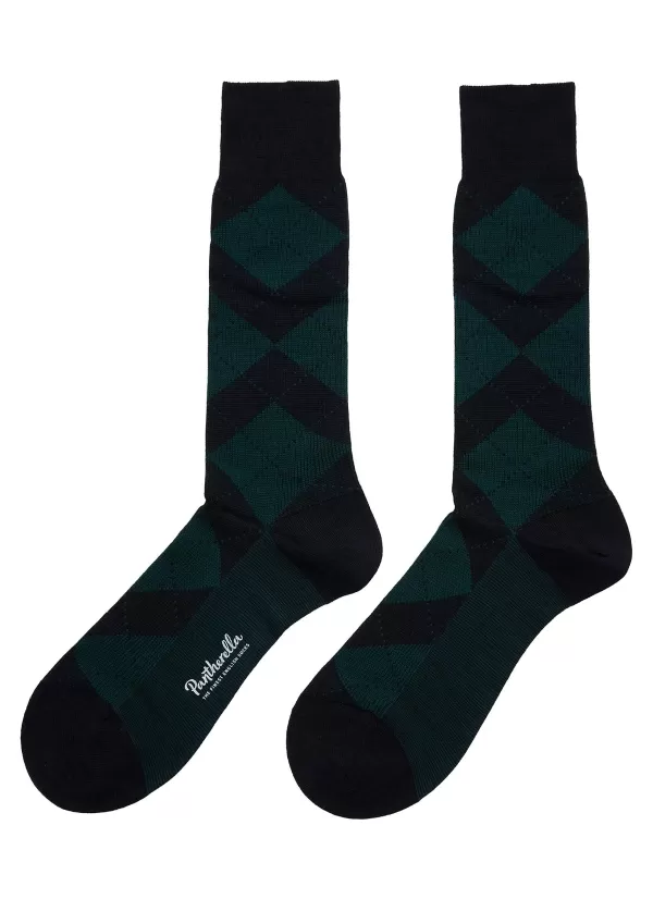 Socks>PANTHERELLA Abdale Argyle Diamond Rib Long Ankle Socks