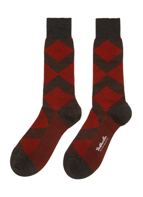 Socks>PANTHERELLA Abdale' Argyle Motif Merino Wool Blend Anklet Socks