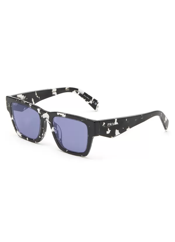 Eyewear>PRADA Acetate Angular Sunglasses