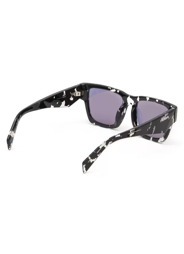 Eyewear>PRADA Acetate Angular Sunglasses