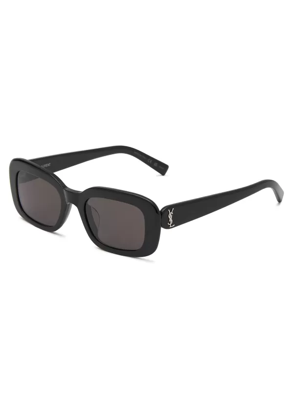 Eyewear>SAINT LAURENT Acetate Rectangle Sunglasses