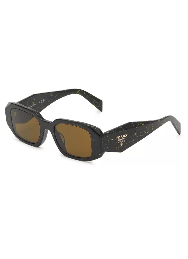 Eyewear>PRADA Acetate Rectangle Sunglasses