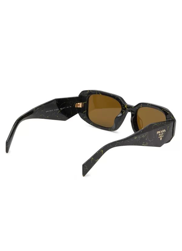 Eyewear>PRADA Acetate Rectangle Sunglasses