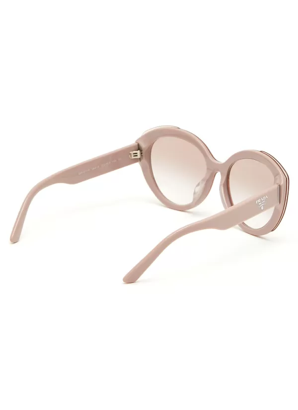 Eyewear>PRADA Acetate Round Cateye Sunglasses