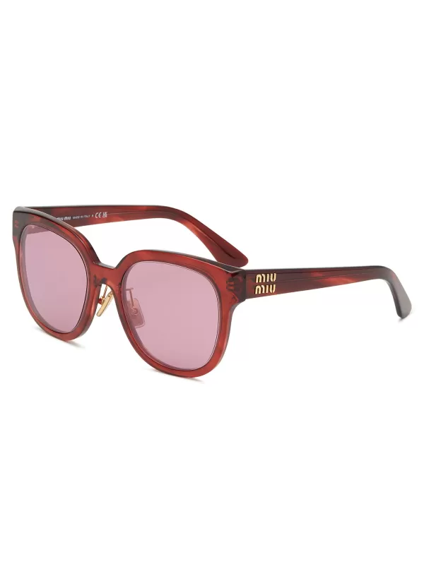 Eyewear>MIU MIU Acetate Square Sunglasses