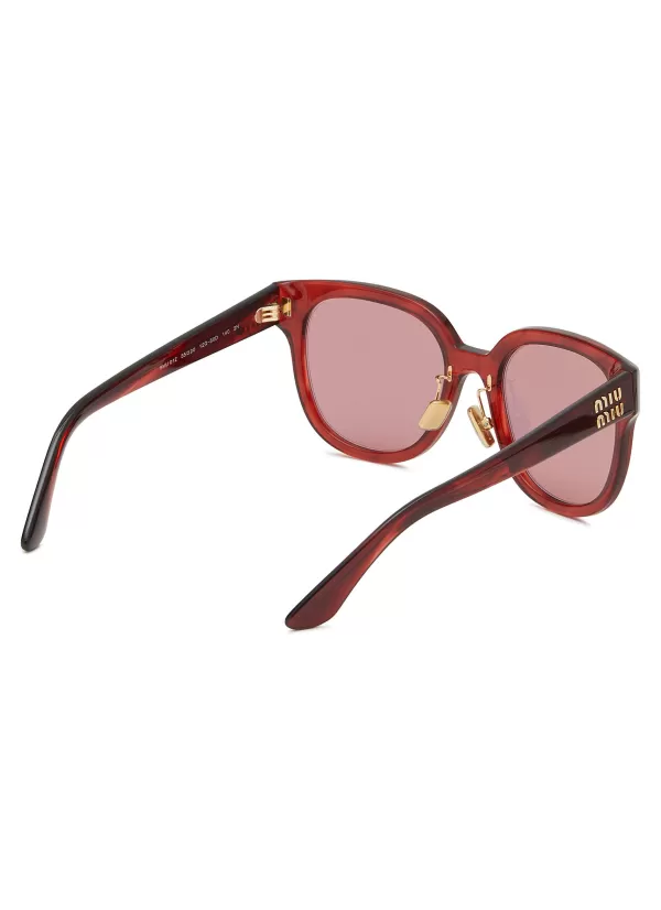 Eyewear>MIU MIU Acetate Square Sunglasses