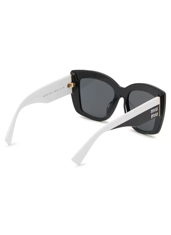 Eyewear>MIU MIU Acetate Square Sunglasses