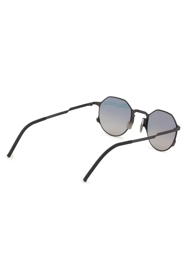 Eyewear>MOVITRA EYEWEAR Achille Gun Acetate Round Sunglasses